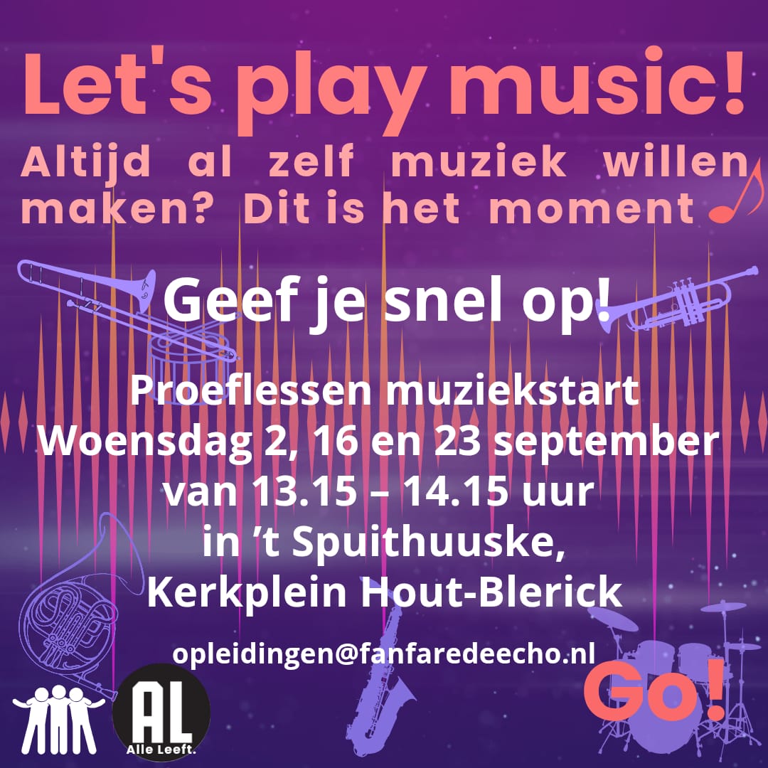 Proeflessen bij Fanfare de Echo